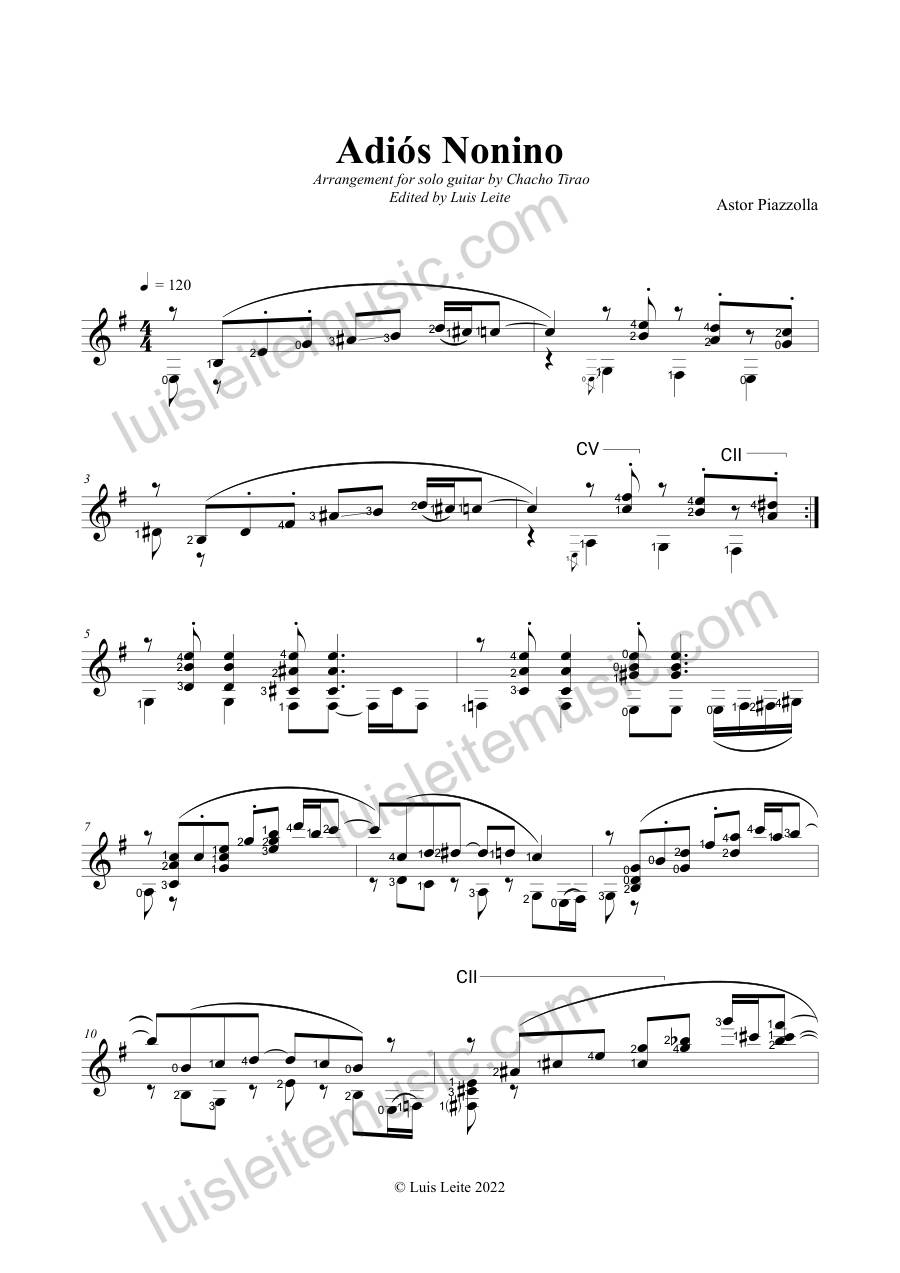 Preview: first page of Adiós Nonino