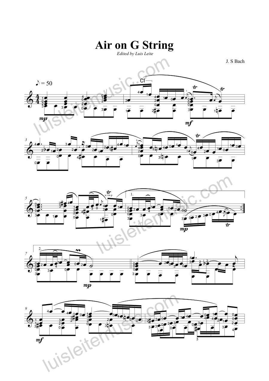 Preview: first page of Air on G String