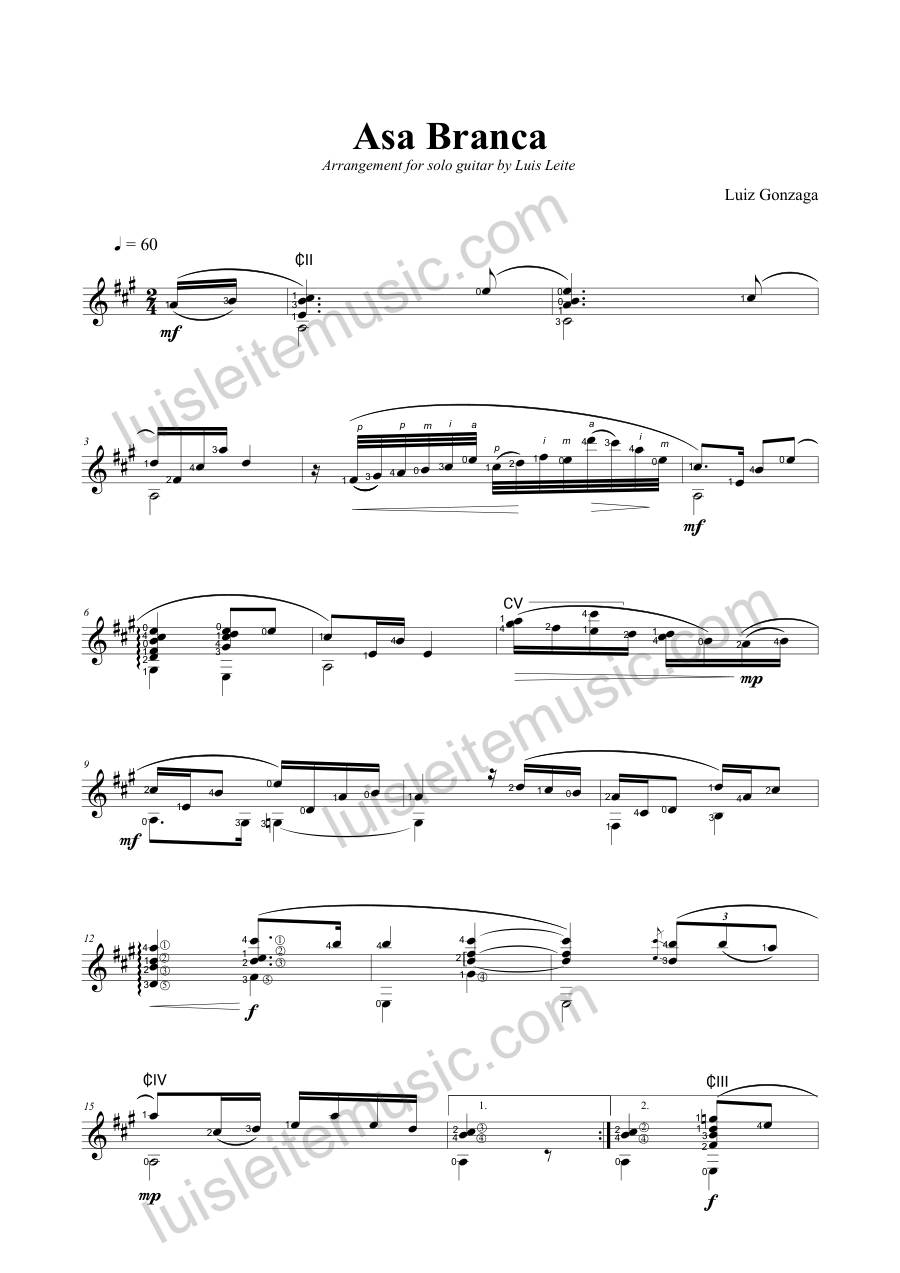 Preview: first page of Asa Branca