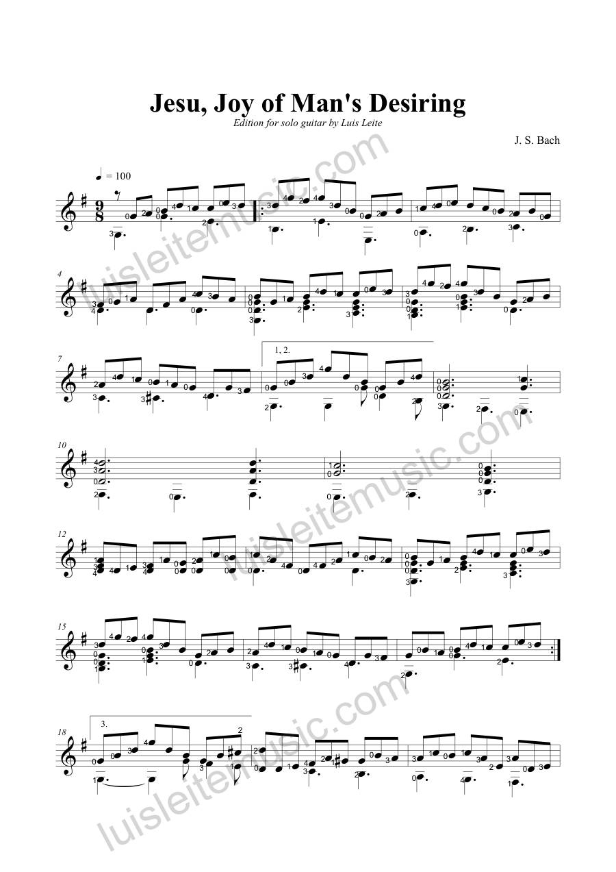 Preview: first page of Jesu, Joy of Man’s Desiring
