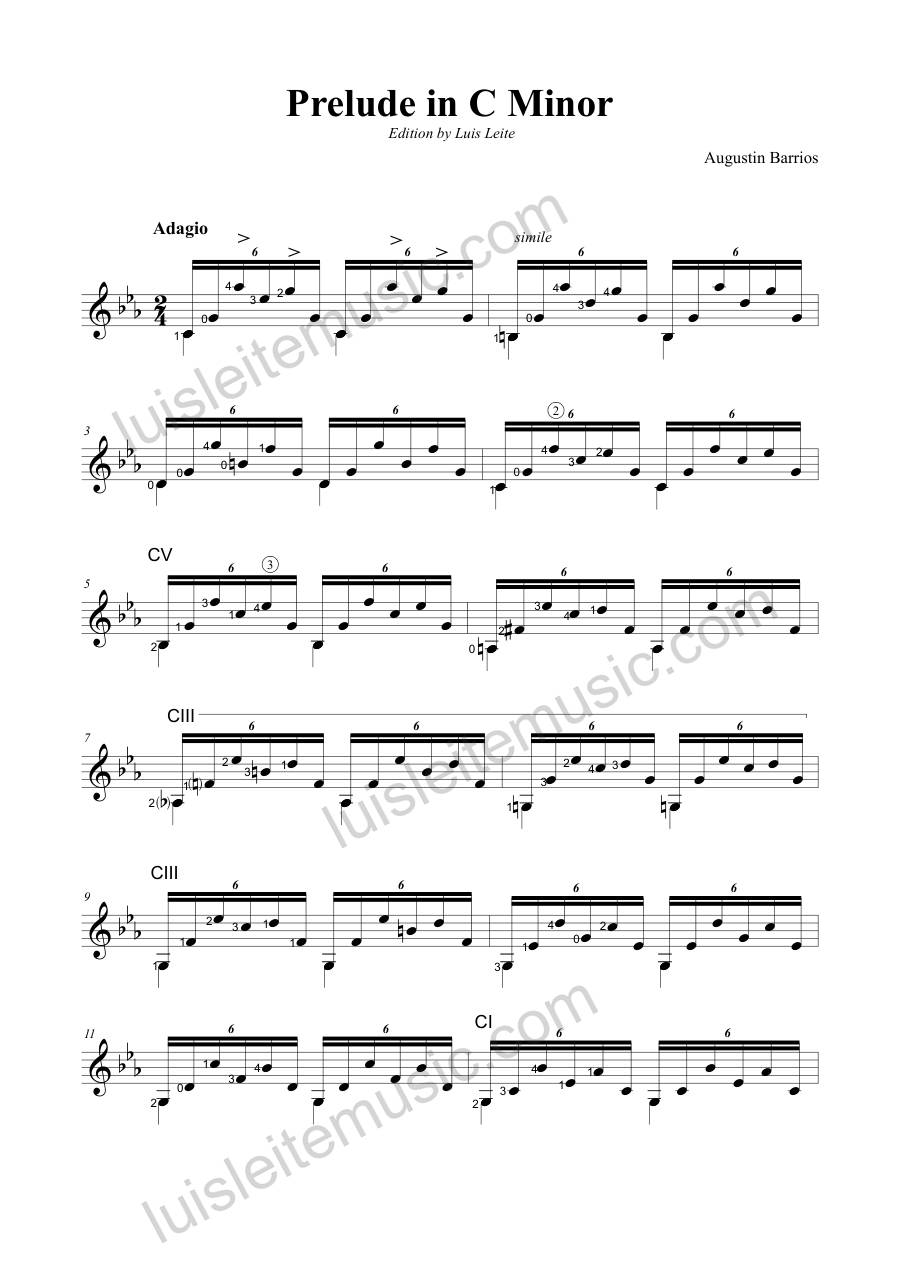 Preview: first page of Prelude in C Minor