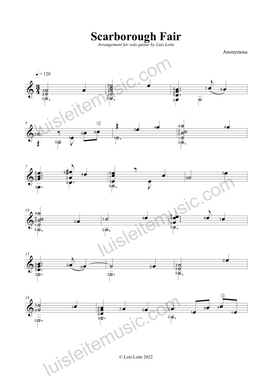 Preview: first page of Scarborough Fair