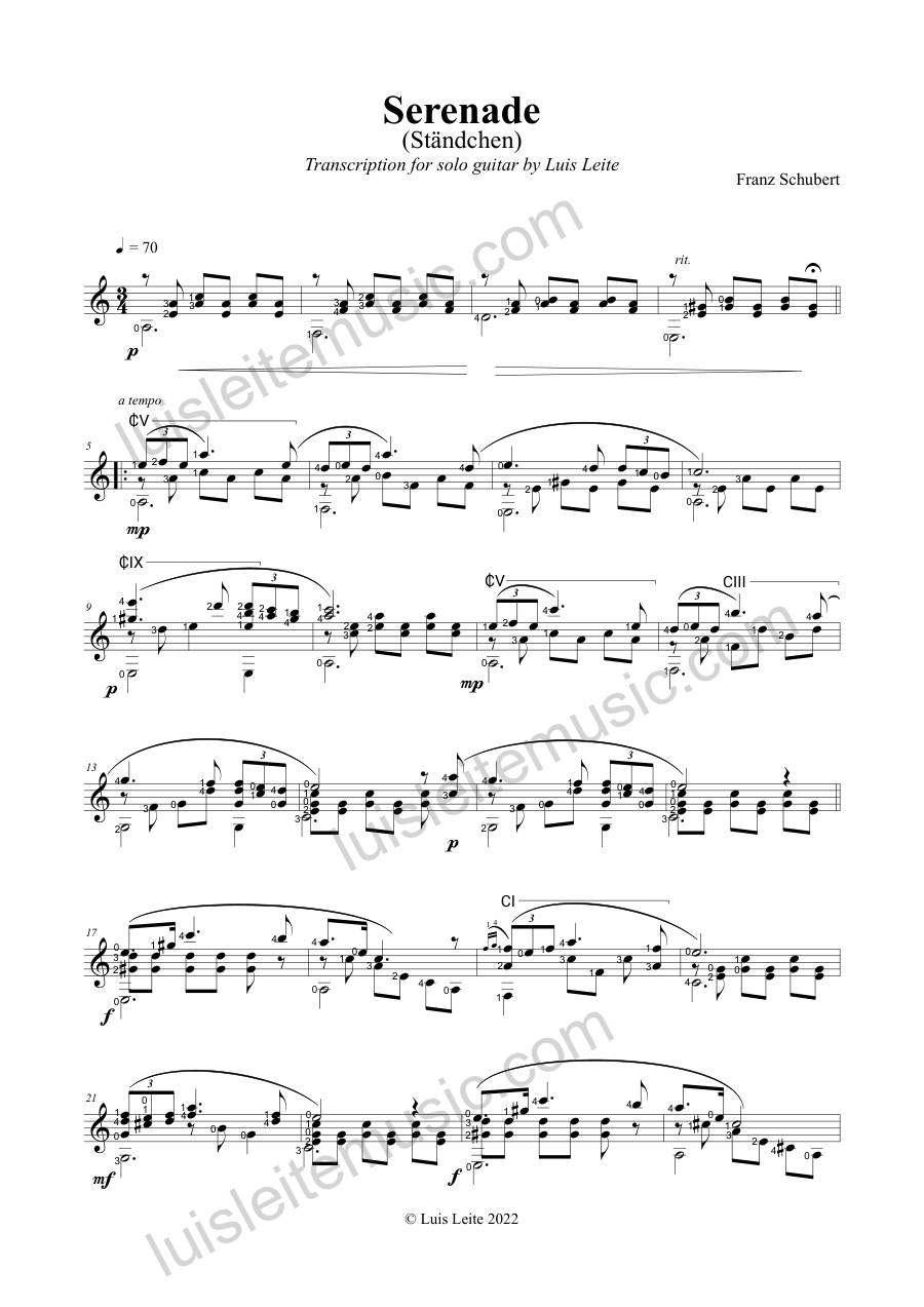 Preview: first page of Serenade (Ständchen)